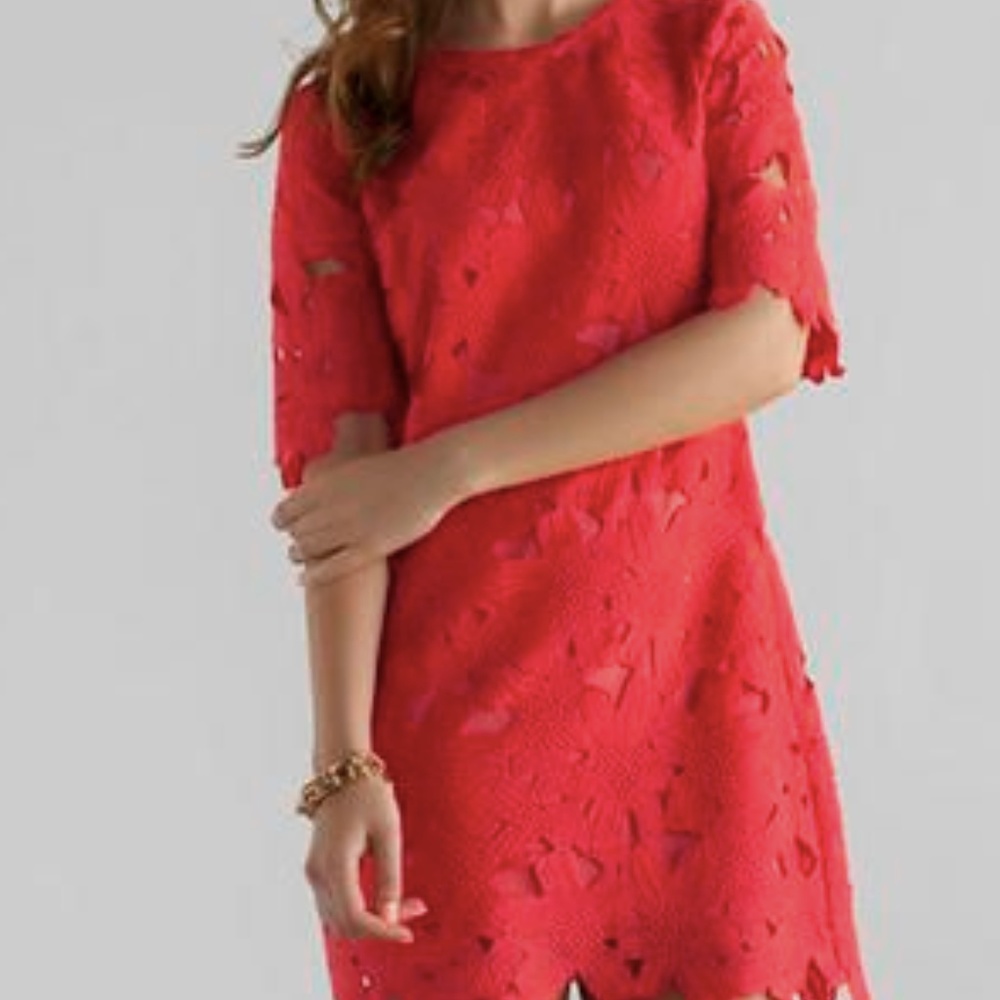 Francescas La Carolina Red/Pink Lace Dress L